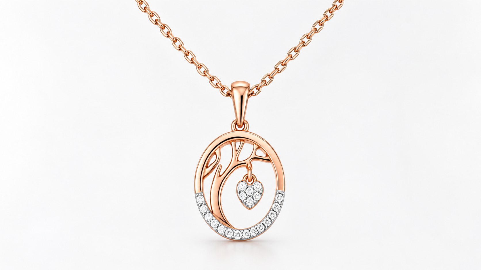 Rose gold Tree of Life Pendant