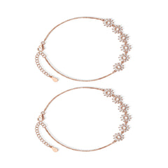 Mashha 925 Silver Sunflower Sparkle Anklet