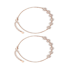 Mashha 925 Silver Sunflower Sparkle Anklet Mashha