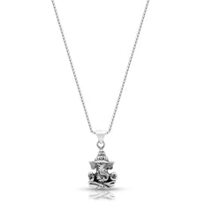Lord Ganesha 925 Silver Pendant with Chain
