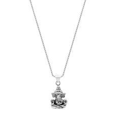 Lord Ganesha 925 Silver Pendant with Chain