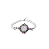 Vintage Garden Timepiece with Real white pearl Band watch Mashha