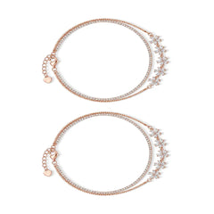 Mashha 925 Silver Sakura Sparkle Anklet Mashha