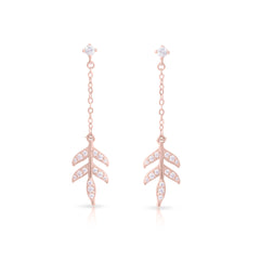 Blush Leaf Drop Earrings