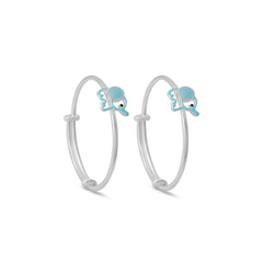 Little Elephant Silver Enamel Baby Kada