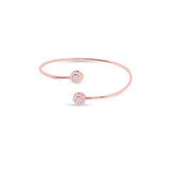 Radiance Dual Halo Bangle 18 Kt gold Plated