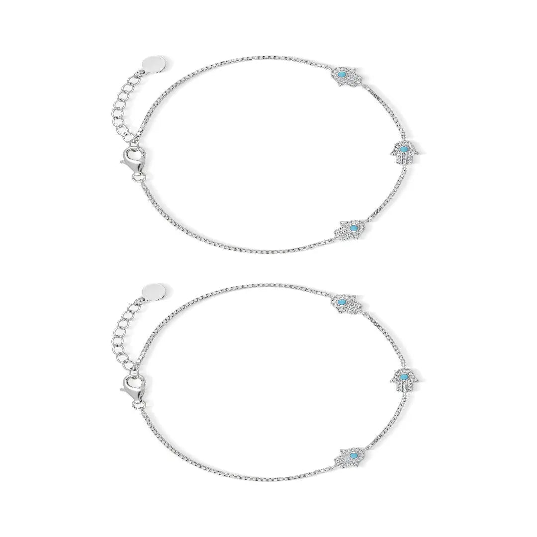 Mashha Evil Eye Guardian Anklet (silver) Mashha