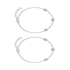 Mashha Evil Eye Guardian Anklet (silver) Mashha