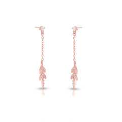 Blush Leaf Drop Earrings