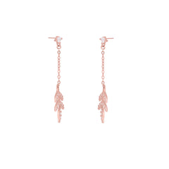 Mashha 925 Silver Blush Leaf Earrings Mashha