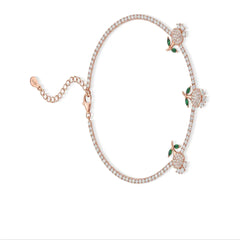Mashha 925 Silver Rose Garden Sparkle Anklet Mashha