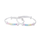 Silver Baby Kada – Pastel Rainbow Beads