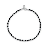 Hematite & Crystal Silver Anklet