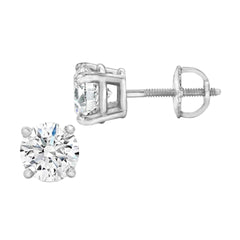 Diamond stud earrings on a white background