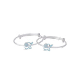 Little Elephant Silver Enamel Baby Kada Mashha