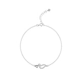 Mashha 925 Silver Harvard Love Chain Bracelet
