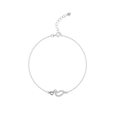 Mashha 925 Silver Harvard Love Chain Bracelet