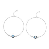 Mashha 925 Silver Evil Eye Silver Anklet Pair