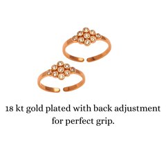 Mashha 925 silver Rose Gold-Plated Floral Toe Rings Mashha