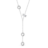 Mashha 925 Silver Rhodium Plated Orbit Grace Lariat Necklace