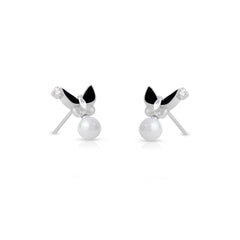 Midnight Pearl Butterfly Studs