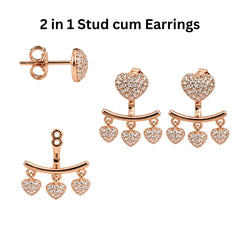 Mashha 925 Silver Stud cum Earring (Gold) Mashha