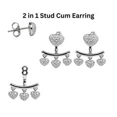 Mashha 925 Silver Stud cum Earring (silver)