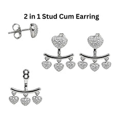 Mashha 925 Silver Stud cum Earring (silver) Mashha