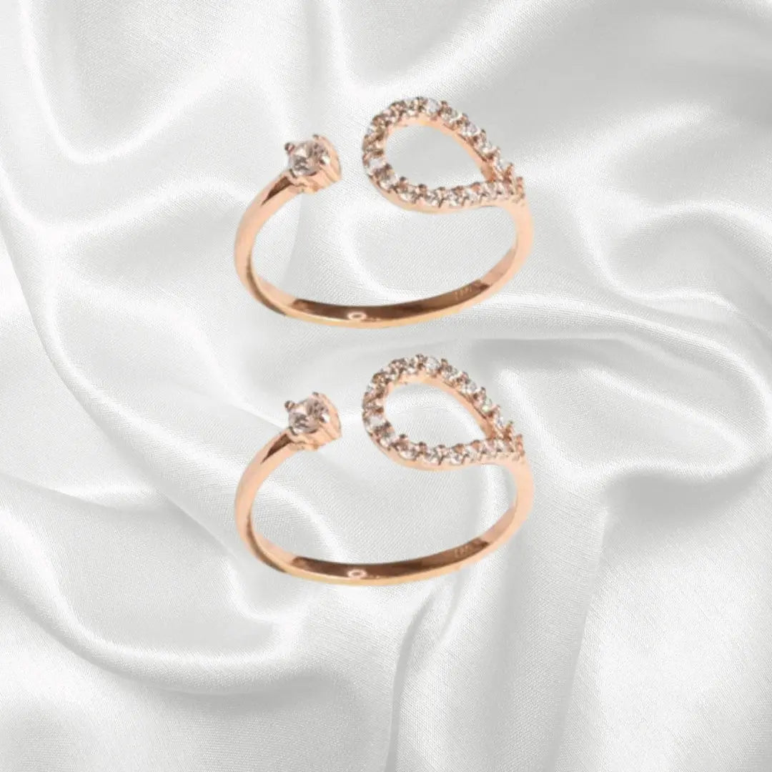 Mashha 925 Rose Gold-Plated Silver Toe Rings with Teardrop Design Mashha