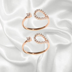 Mashha 925 Rose Gold-Plated Silver Toe Rings with Teardrop Design Mashha