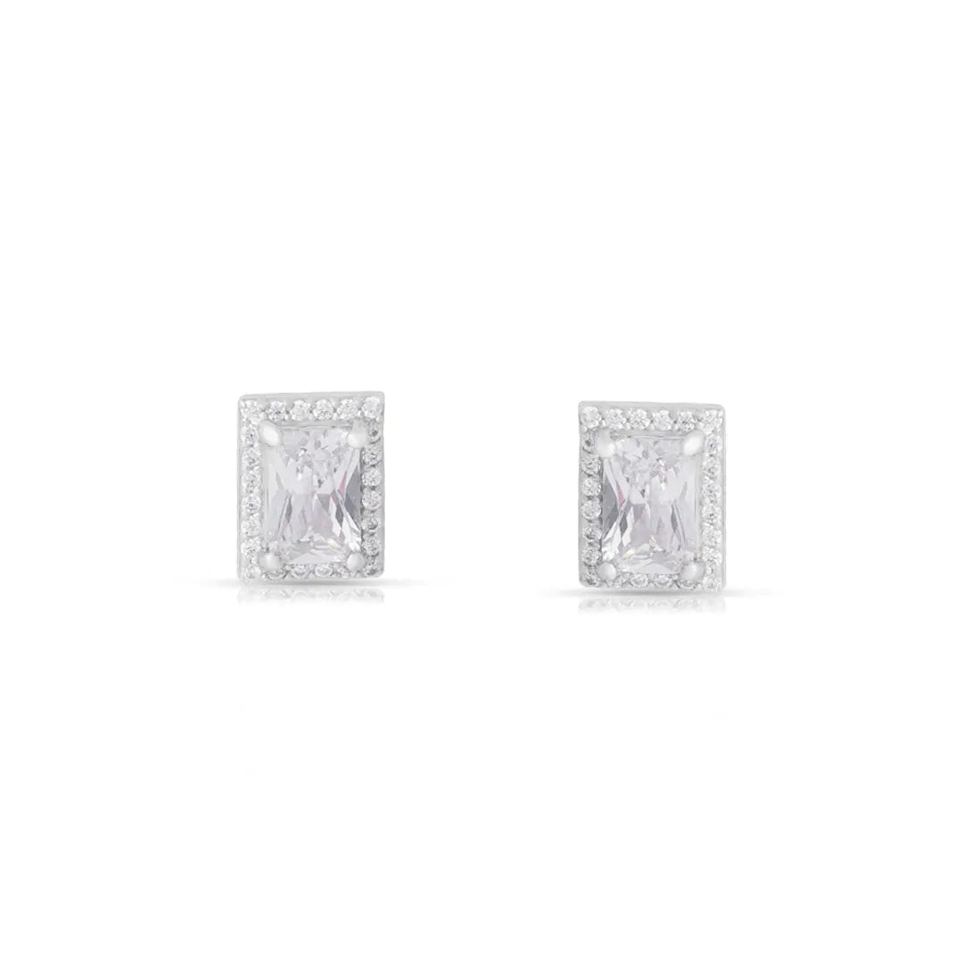 Mashha Regal Rekha Silver Stud Earrings Mashha