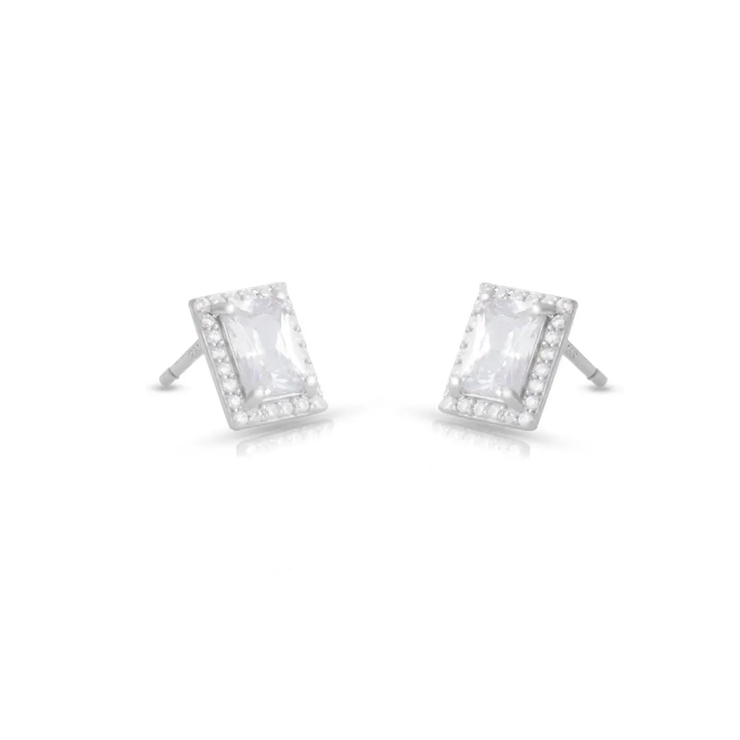 Mashha Regal Rekha Silver Stud Earrings Mashha