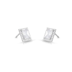 Mashha Regal Rekha Silver Stud Earrings Mashha