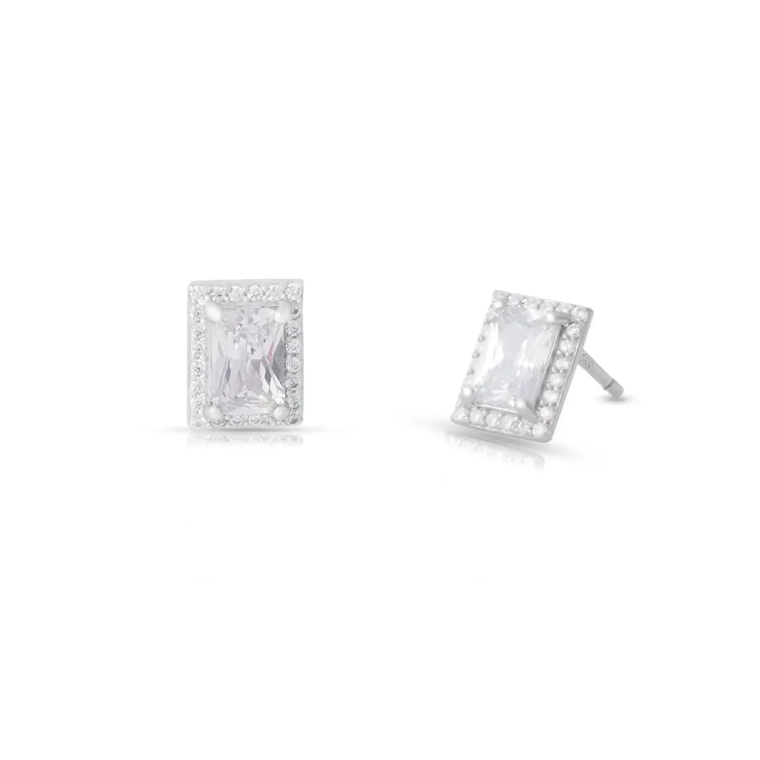 Mashha Regal Rekha Silver Stud Earrings Mashha