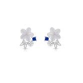 Ivory Bloom Silver Stud Earrings