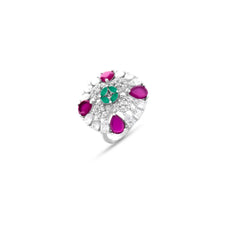 Royal Radiance Emerald Cocktail Ring Mashha