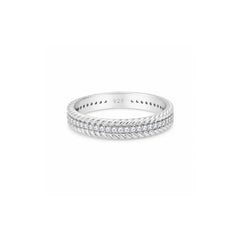 Mashha Twisted Elegance 925 Silver Band Ring Mashha