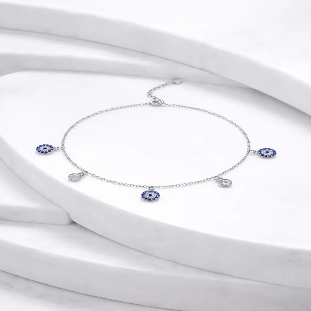 Mashha 925 Silver Midnight Mirage Anklet Mashha