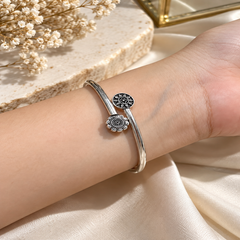 Mashha 925 Silver Vintage Bloom Cuff