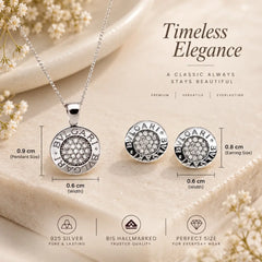 Mashha 925 Silver BVLGARI Inspired Chain Pendant & Earrings Mashha