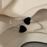 Black Heart 925 Silver Adjustable Ring Mashha