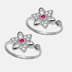 Mashha 925 Silver Blossom Shine Toe Rings Mashha