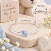 Mashha 925 Silver Blue Elephant Baby Bangles Mashha