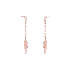 Mashha 925 Silver Blush Leaf Earrings Mashha