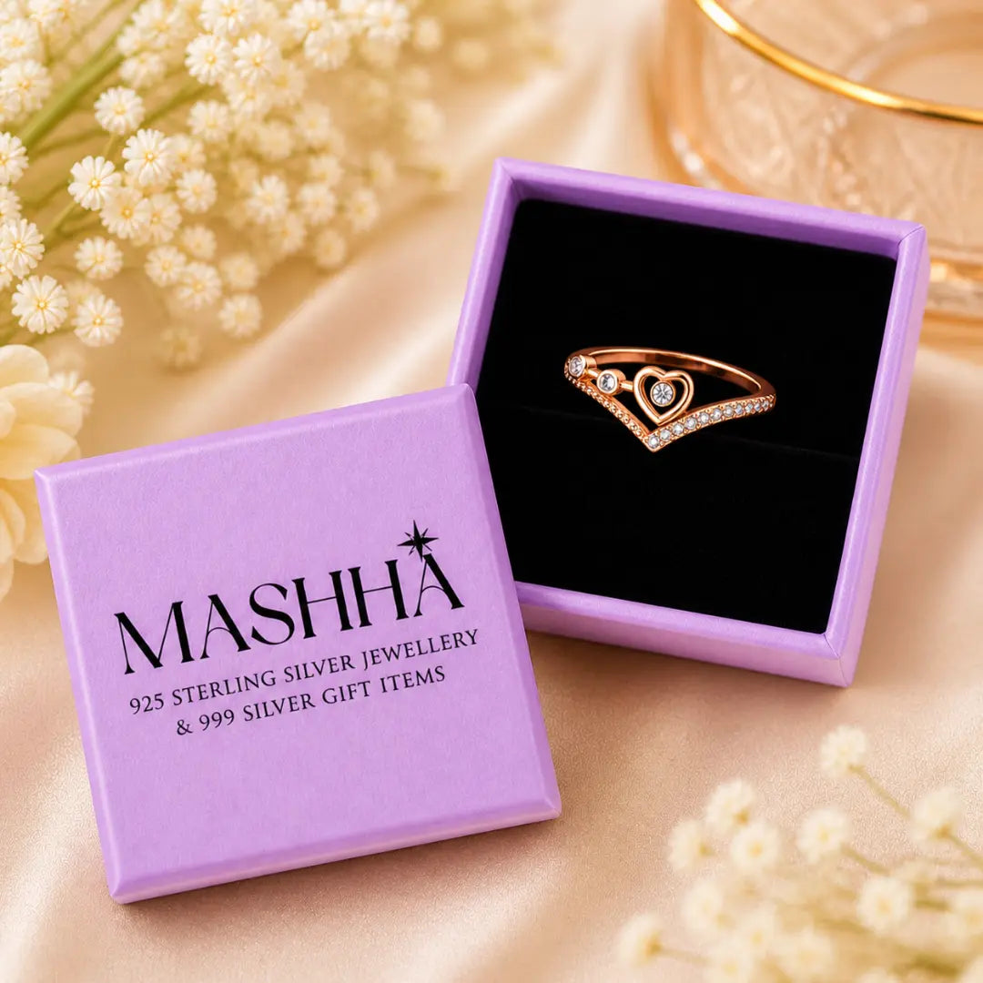 Mashha 925 Silver Celeste Heartline Ring Mashha