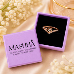 Mashha 925 Silver Celeste Heartline Ring Mashha
