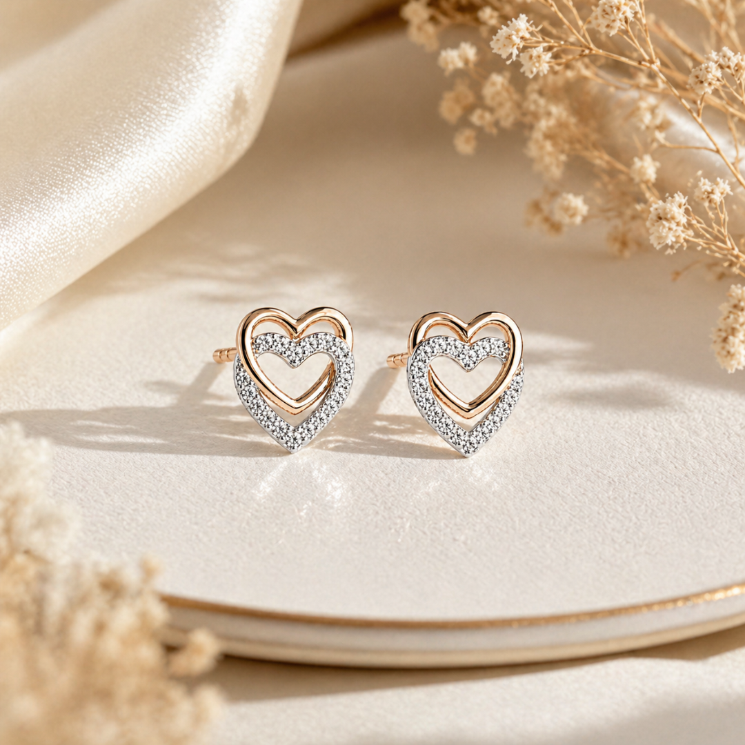 Mashha 925 Silver Noor-e-Dil Studs Mashha