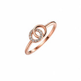 Mashha 925 Silver Rose Gold Interlock Sparkle Ring Mashha