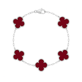 Crimson Clover 925 Silver Bracelet