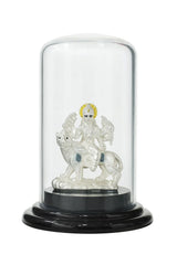 Silver Durga Idol in Glass Dome Mashha